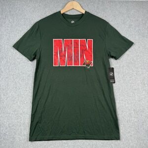 Minnesota Wild T Shirt Mens M Green NHL Hockey Graphic Tee Short Sleeve Logo NEW